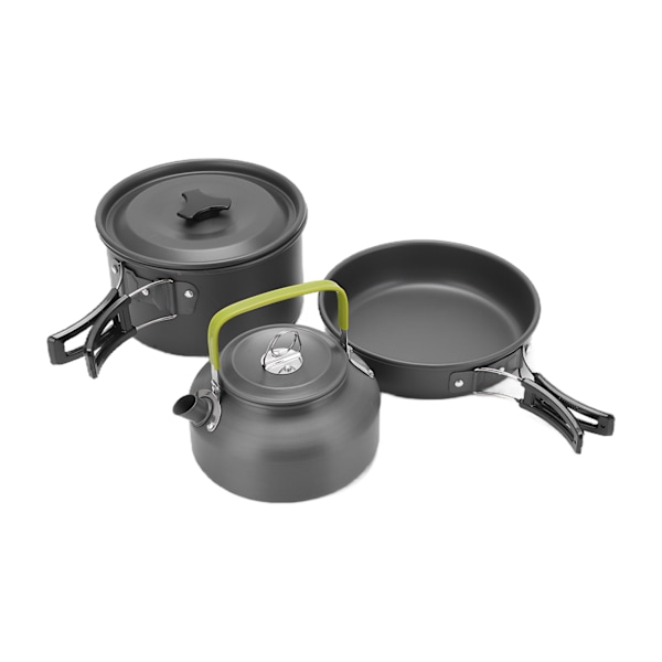 Utekokset för 2-3 personer, tekanna-set med non-stick-beläggning, lätt att rengöra, bärbar campingkokare
