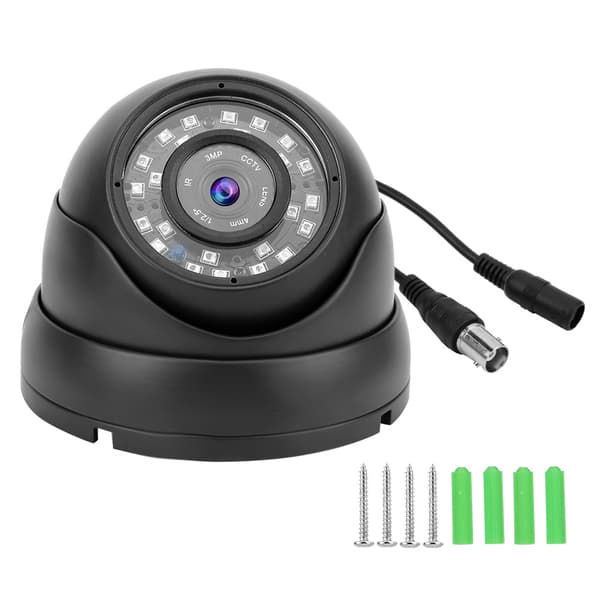 1080p CCTV Domekamera AHD Kamera Overvåking NTSC System Kompatibel med bussbåtbil (svart)