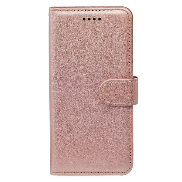 Compatible with iPhone 17 Case, RFID Blocking Wallet, Lychee Textured Leather Case, Magnetic Clasp} Pink g Pink gold Rose Gold