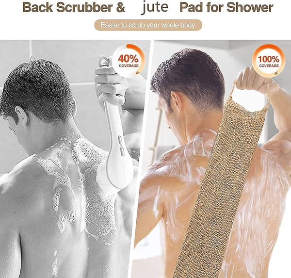 Exfoliating Back Scrubber, Natural Hemp Exfoliating Back Strap, Back Massage Belt, Body Scrubber