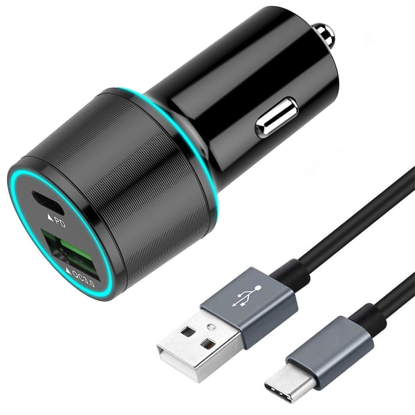 Usb C billaddare, Dual Type-c Pd billaddare Power Delivery & Quick Charge 3.0