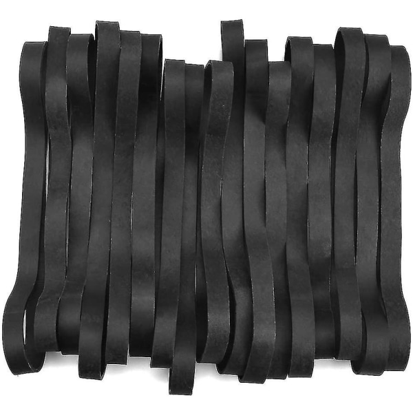 35 st svarta gummi elastiska band set med stora tjocka elastiska band hållbara papperskorgar