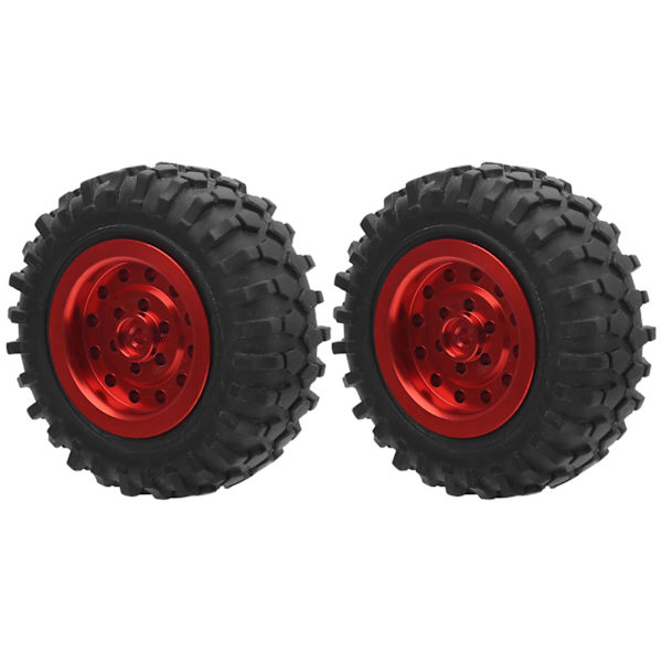 55 mm/2,2 tuuman RC-kuorma-auton renkaat ruuvilla Alumiiniseos Kumi Liukueste WPL D12 1/10:lle (Punainen R)