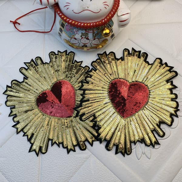 【NX】Broderte blomsterlapper Gradientmønster Hudvennlig stoff DIY-sylapper Strykelapper