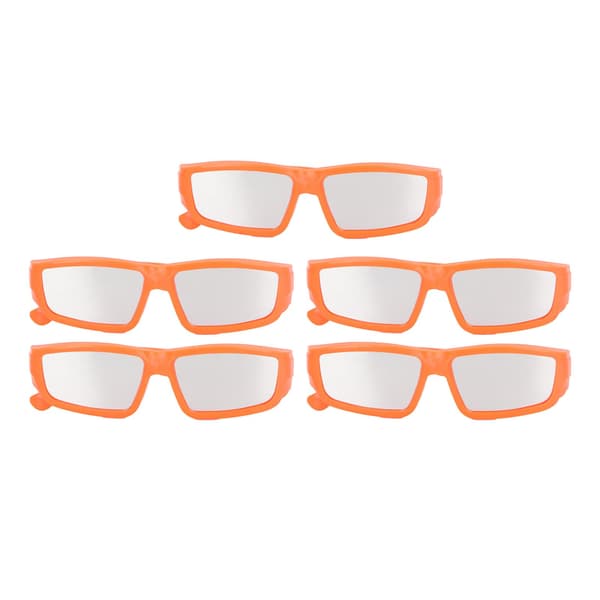 5-pack Solar Eclipse Glasses Professional Safe Plastic Direct Sun Viewing for Teens Adults Orange