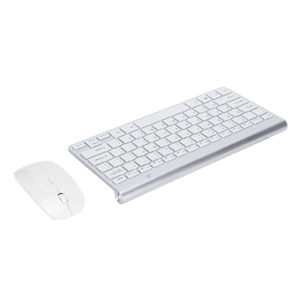 Tangentbord Mus Combo Trådlös 2.4G USB Ultraslim Bärbar Ergonomisk, slitstark tangentbord och mus för bärbar datorSilver