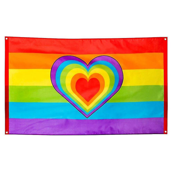 Regnbueflagg Med Hjerte, Flerfarget