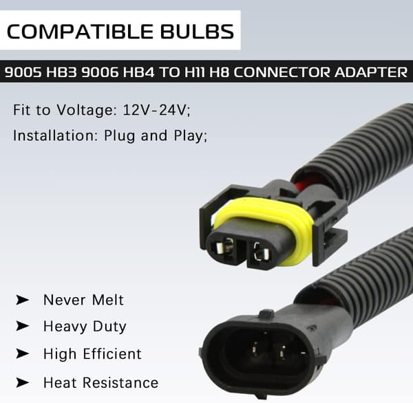 Headlight and Fog Light Wiring Harness Connectors - 2-Pack