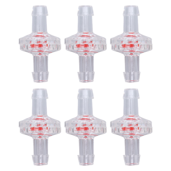 10 stk. backventil 1-veis PP plastslange Vannstopp membran hulling for luftinntaksmating 5 mm transparent