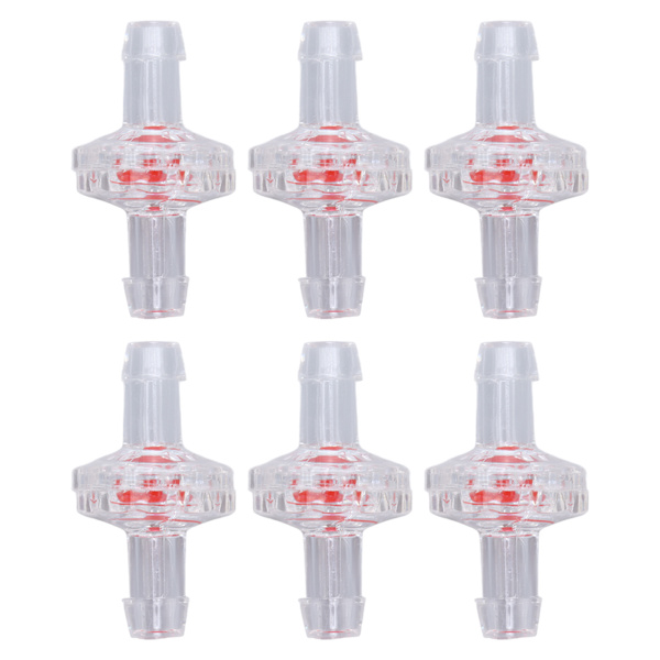10 stk. backventil 1-vejs PP plastslange Vandstop membran hul til luftindtagning 5 mm transparent