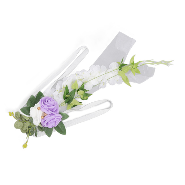 Bryllupsgangdekorasjoner Elegant kunstig stolerygg Blomst for bryllupsfest Lyslilla