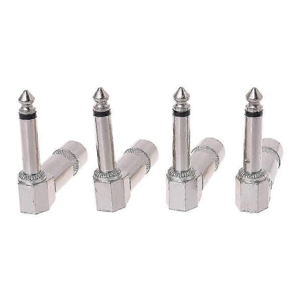 Styck Rätvinklig 1/4" T-jack Mono-telefonkontakt Gitarr O-kontakt 6,35 mm teleplugg