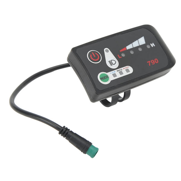 Elcykel LED Power Display Panel Elcykel Modifikation Display Måler med vandtæt 5P han-stik til 22,2 mm styre 48V