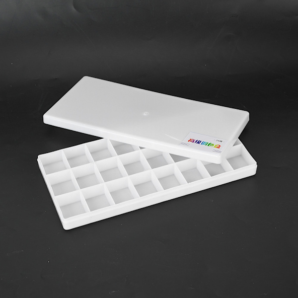 Firkantet Pigment Farveboks Farveblanding Maleri Palette til Akvarel Gouache Akryl (24 gitter)