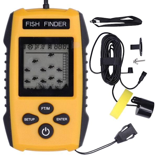 Fish Finder LCD LED Visuellt ekolod Larm Fiskegivare för utomhusaktiviteter