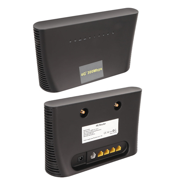 4G trådlös router 300Mbps 4G LTE CAT4-router Bärbar WiFi-router med WAN LAN-port för hemmahotellkontor 110‑240V US-kontakt