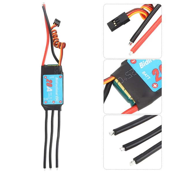 【NX】Toveis børsteløs ESC elektronisk hastighetskontroller for RC-bil, skip, undervannspropell (20A)