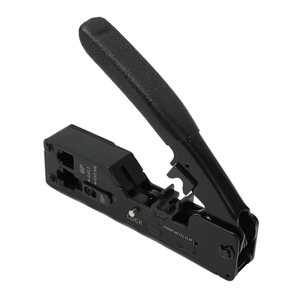 RJ45 Krympeverktøy Justerbar Krympemodus Sikkerhetslås Ethernet Krympeverktøy med sklisikker grep for Cat5e Cat6a Cat7a