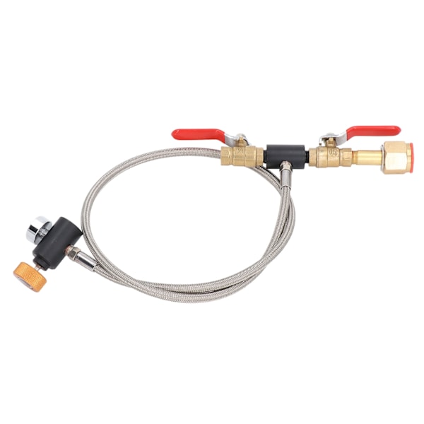 CGA320 G1/2-cylindrig påfyllningsadapter Dubbelventil CO2-tankadapterslang med tryckmätare