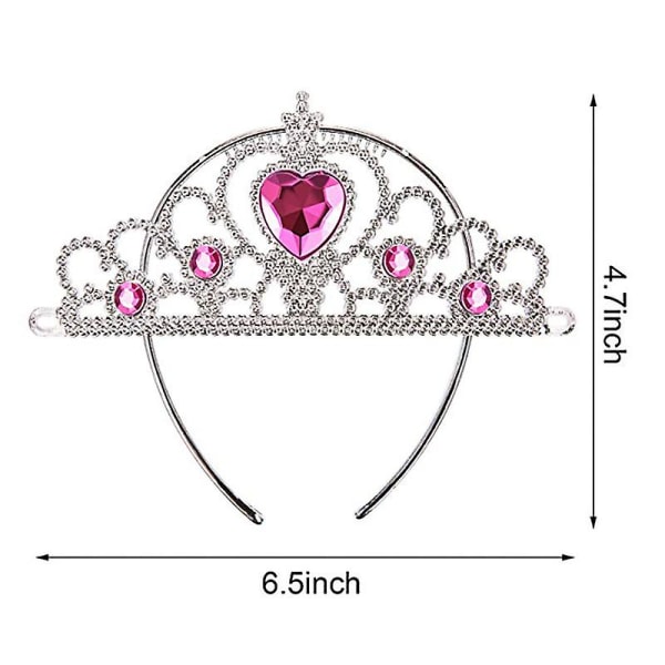 5 stk Kids Princess Tiara Crown Sett Girls Dress Up Party Accessories (tilfeldig farge)