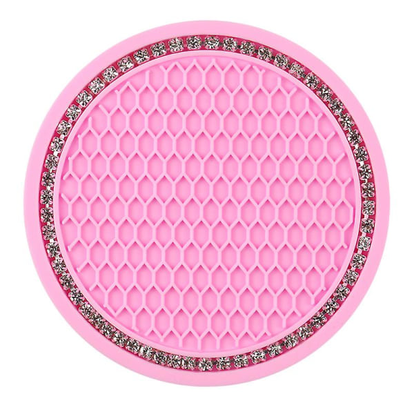 4 stk Bil Cup Coaster, Universal skridsikre kopholdere indlejret i ornamenter Coaster Pink