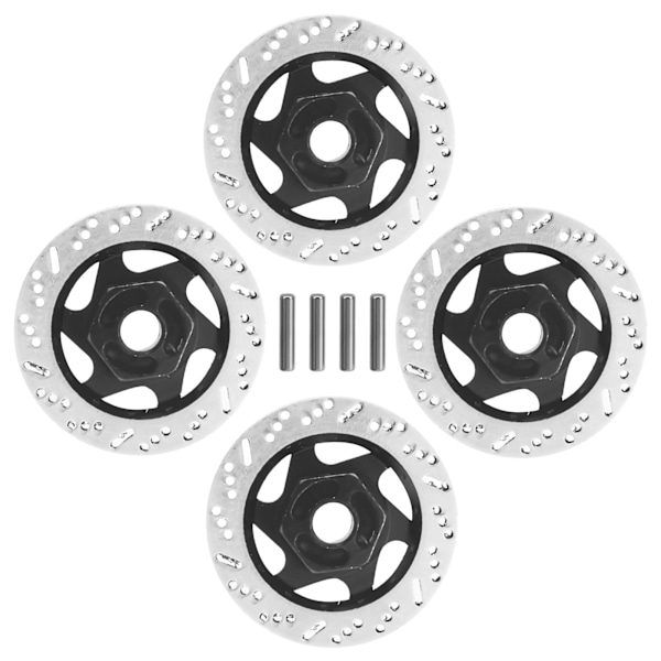 4 stk aluminiumlegering CNC-simulert bremseskiver Tilbehør Universal passform for 1:10 RC Car Black