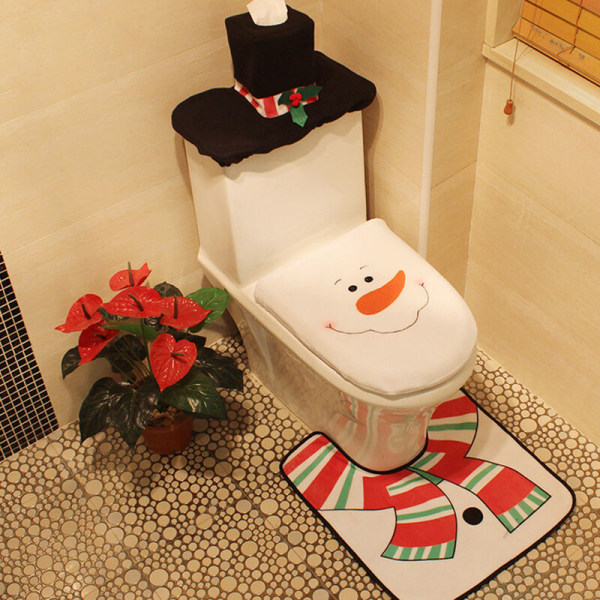 Juletoalettsett, snømann tredelt toalettmappesett