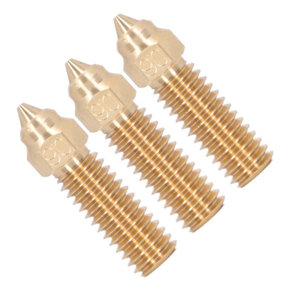 3st 3D-skrivarmunstyckessats Extruder Mässingsmunstycken Högflöde Hög temperaturbeständig för Creality K1 1,75 Dia 0,6mm Hål