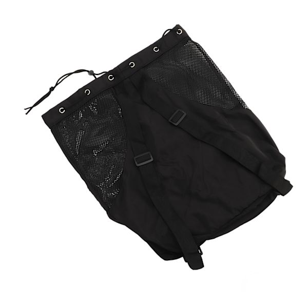 Mesh Strandryggsekk Justerbar Skulderstropp Lett Pustende Mesh og PVC Svømme Mesh Ryggsekk for Trening Svart
