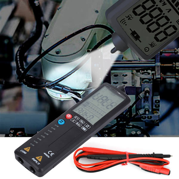 Beröringsfri LCD Digital Dual Mode Smart Multimeter Spänningsdetektor Resistans Frekvenstestare