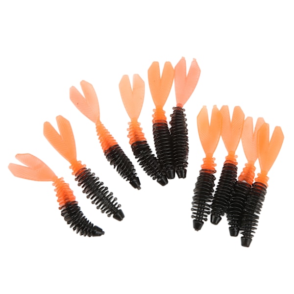 10 stk Fiske Soft Lures Dobbel Haler Design Myk Levende Utseende Spiral Stripe Fiske Lures for FiskeB
