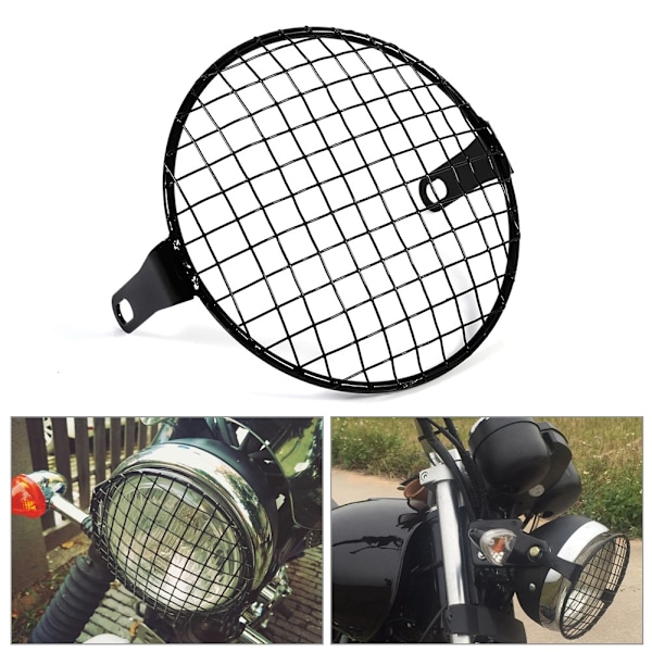 6,3\" Retro Moottoripyörän Grilli Sivulle Asennettava Ajovalon Suojus Maski Cafe Racer