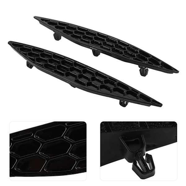 2 kpl Kiiltävän musta takapuskurin heijastin Honeycomb Delete Set Sopii MK7 2013-2016