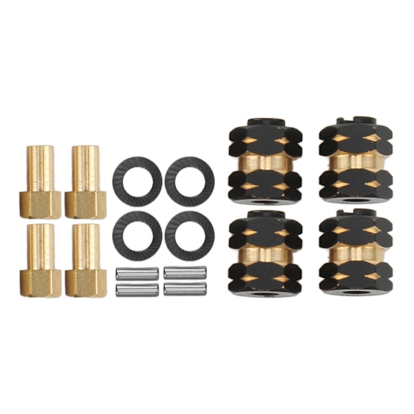 4 ST RC Hjulnav Hex-forlengningsadapter Messing for Axial SCX24 AXI90081 AXI00001 1/24