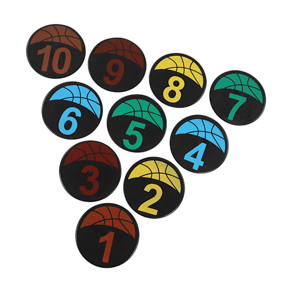 Platta koner Spot Markers Numrerade Golv Spot Markers Set Fotboll Basket Sport Speed ​​Agility Training Numbers 1-10