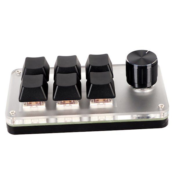 Rött Mekaniskt Makro-tangentbord Plug and Play Ergonomiskt Anpassade Knoppar USB Mini Tangentbord för Desktop PC 6 Tangenter 1 Knapp