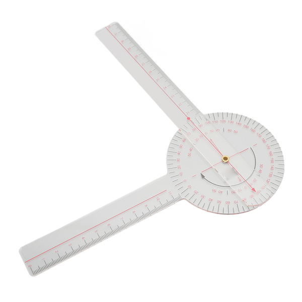 Liten led Goniometer 360 grader Klar skala Knän Armbågar Fingrar Goniometer Verktyg Transparent