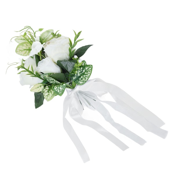 Bryllupsstol Dekorationer Kunstige Stol Blomster med Draperier til Fest Fotografering Bryllup