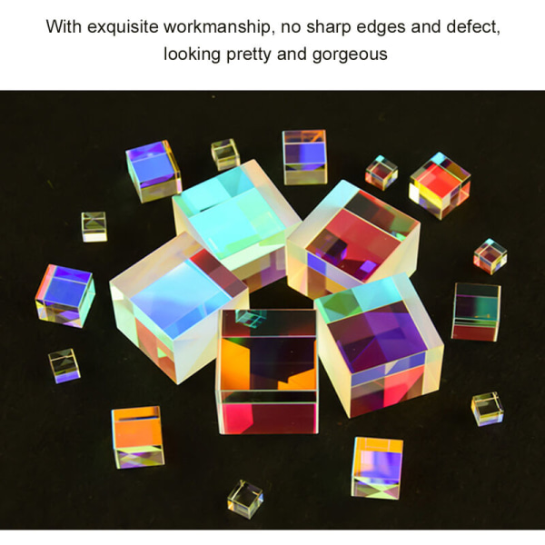 X-Cube RGB Splitter Combiner Optisk Dispersion K9 Prism Sekssidet lysende farvet glasprisme 15*15*15mm, model: 15X15X15mm