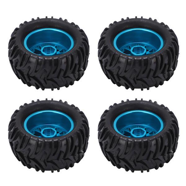 4 stk RC bilgummidæk med blå nav V-form til WLtoys 144001 1/14 fjernstyret bil