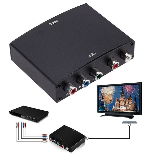 1080p Ypbpr till HDMI Video Audio Converter Komponent till HDMI Rgb till HDMI Converter Adapter för DVD Ps
