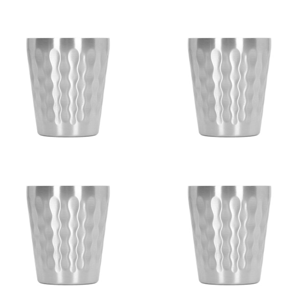 4st 300ml drickskoppar 304 rostfritt stål dubbellager staplingsbar vattenkopp utomhus camping muggset