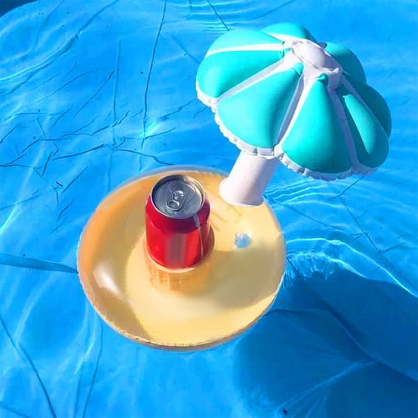 Flydende Drikkeholder Pool Flyde Drikkeholder Oppustelig Badekar Drikkeholder til Udendørs Hjem Blå