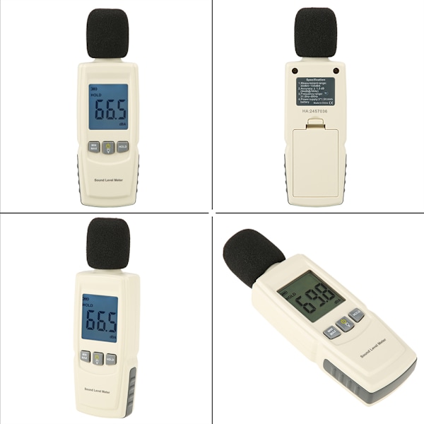 GM1352 Bärbar digital LCD-ljudnivåmätare Brustestare intervall från 30dB till 130dB decibel