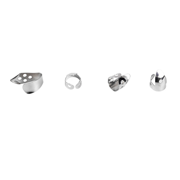 4st Gitarr Finger Pick Rostfritt Stål Glänsande Utseende Metall Tummen Pick Gitarr Tillbehör Silver