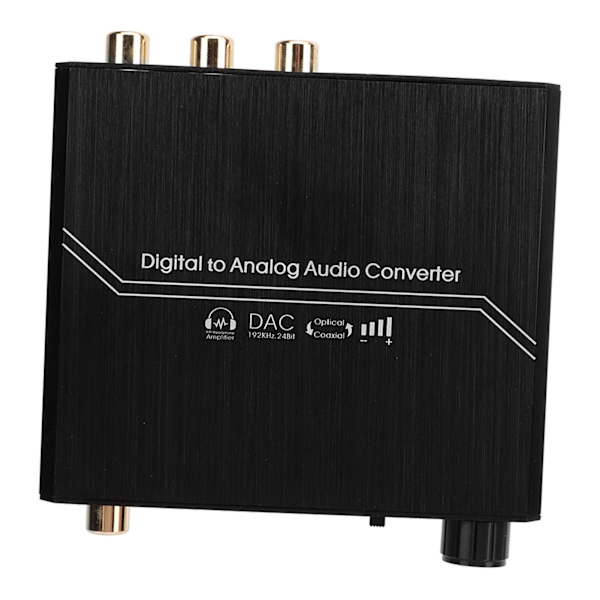 192KHz Digital till Analog Ljudkonverterare med Volymjustering Digital Optisk Koaxial till Analog Stereo RCA 3,5 mm Jack Konverterare