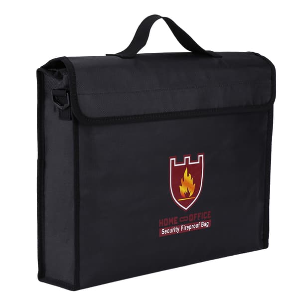 Brandsäker Väska med Dubbla Sidor för LiPo-Batteri, Pengar, Dokument (38 * 28 * 7.5CM)