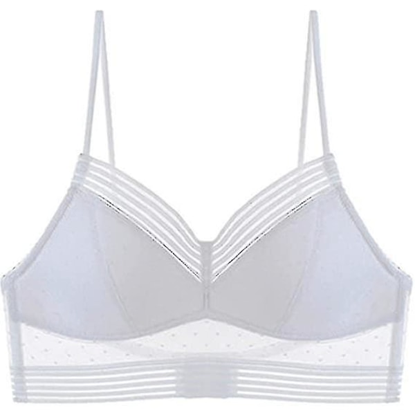 Trådløs U-formet Lace Push-Up Ryggløs BH - Hvit 3XL