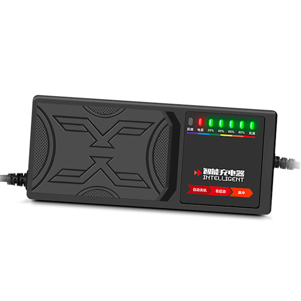 48V20AH Elcykeloplader med 7 lysdisplay - Adapter til elcykelbatteri 48V20AH
