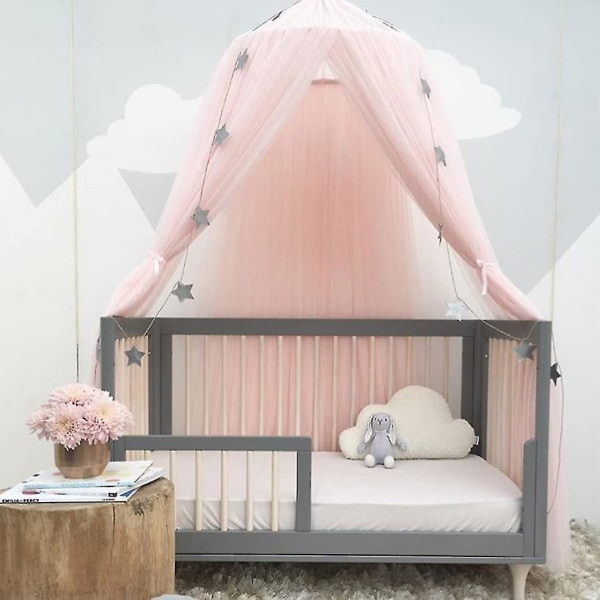 Baldakin för barn Kupolformad barnkammare dekoration, flickpojke lekstuga, myggnät för barn säng